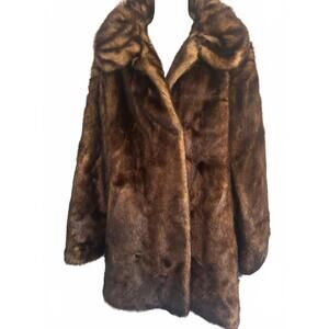 Vintage Terry Lewis Faux Fur Coat Large
